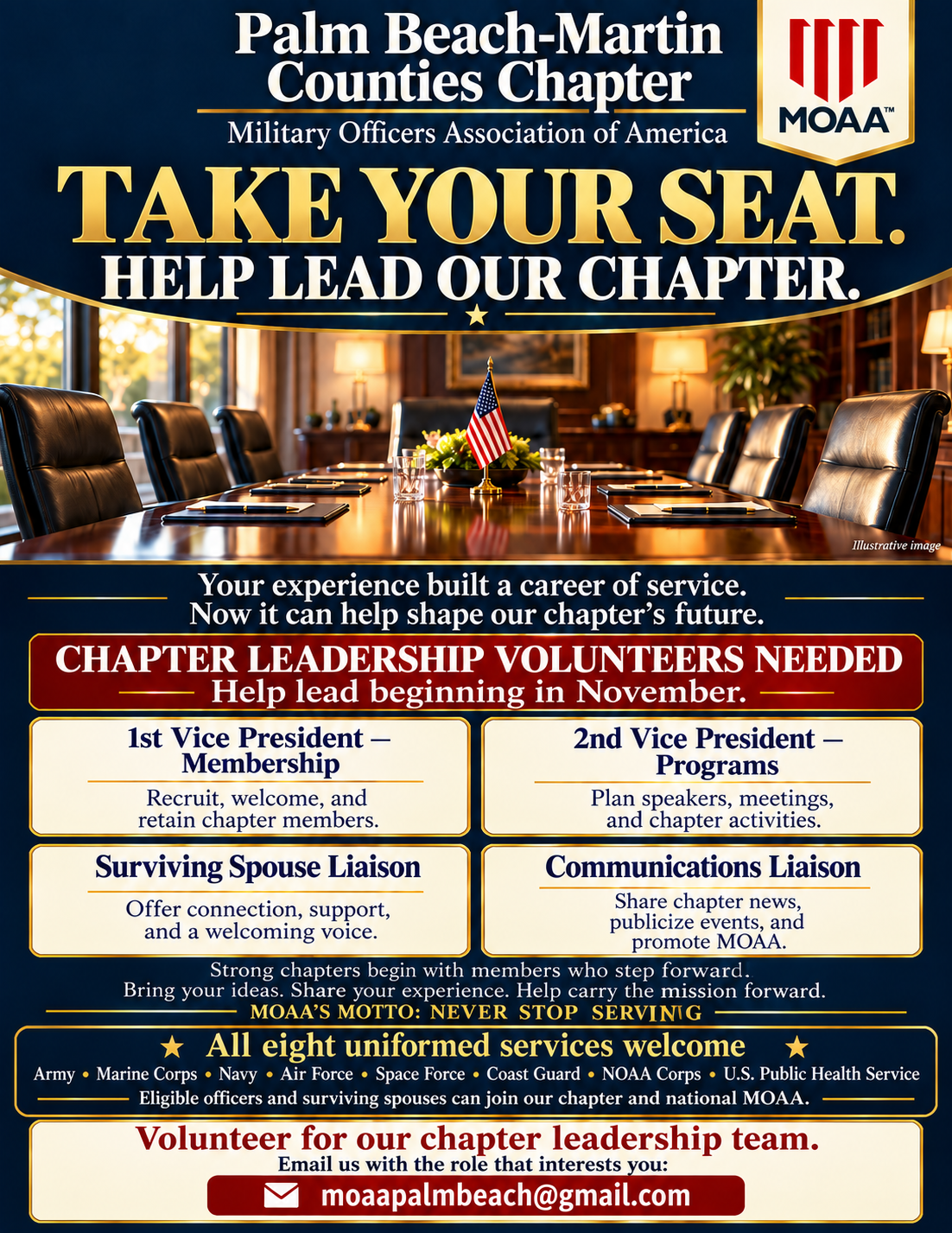 Palm Beach-Martin Counties Chapter volunteer leadership opportunities flyer
